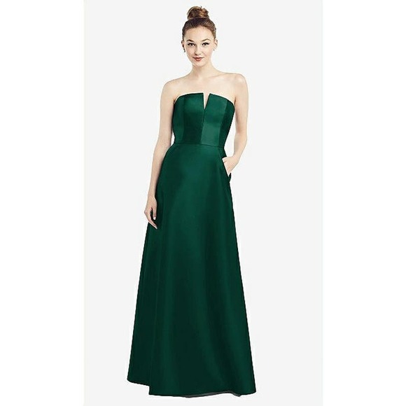 Alfred Sung Dresses & Skirts - ALFRED SUNG D755  SATIN TWILL NWT Size 0 STRAPLESS MAXI DRESS BLUSH